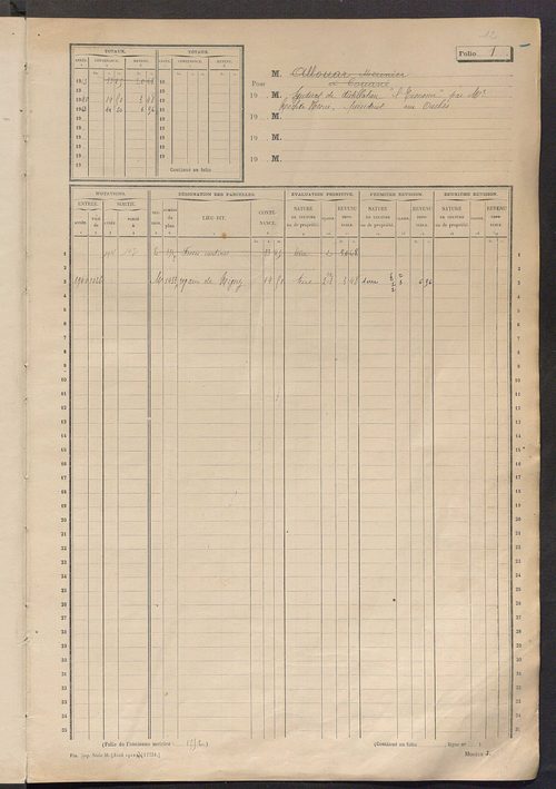 Matrice des propriétés non bâties, fol. 1 à 600.