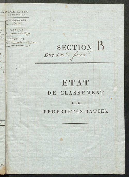 Commune de Saint-Martin-d'Étableau, états de classement des propriétés bâties.