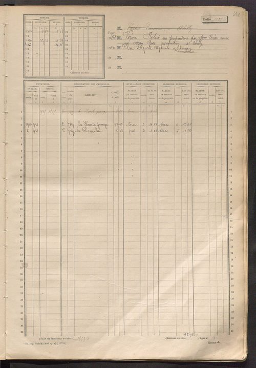 Matrice des propriétés non bâties, fol. 1089 à 1688.