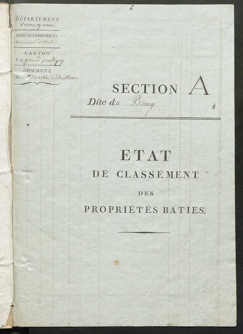 Commune de Saint-Martin-d'Étableau, états de classement des propriétés bâties.