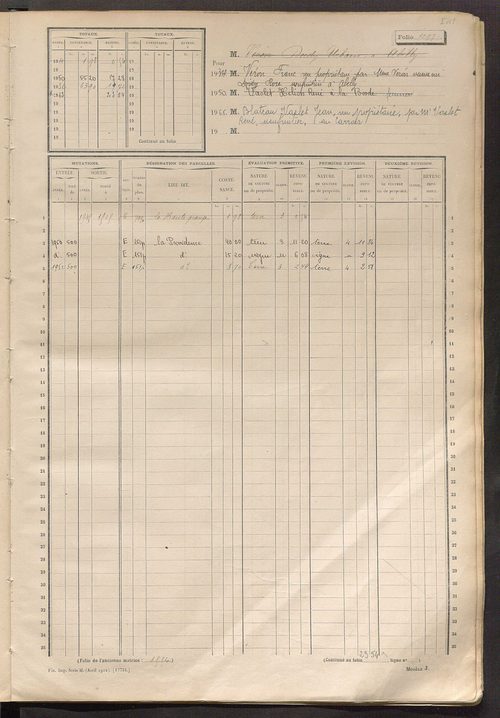Matrice des propriétés non bâties, fol. 1089 à 1688.
