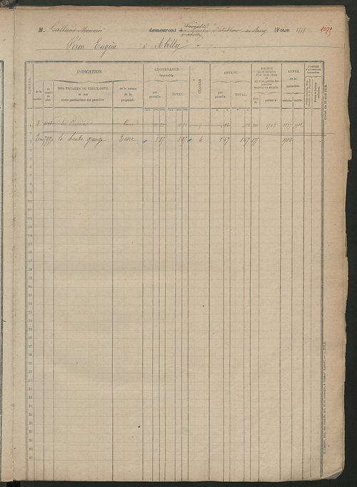 Matrice des propriétés foncières, fol. 1543 à 1942.
