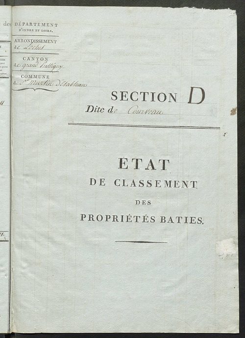 Commune de Saint-Martin-d'Étableau, états de classement des propriétés bâties.