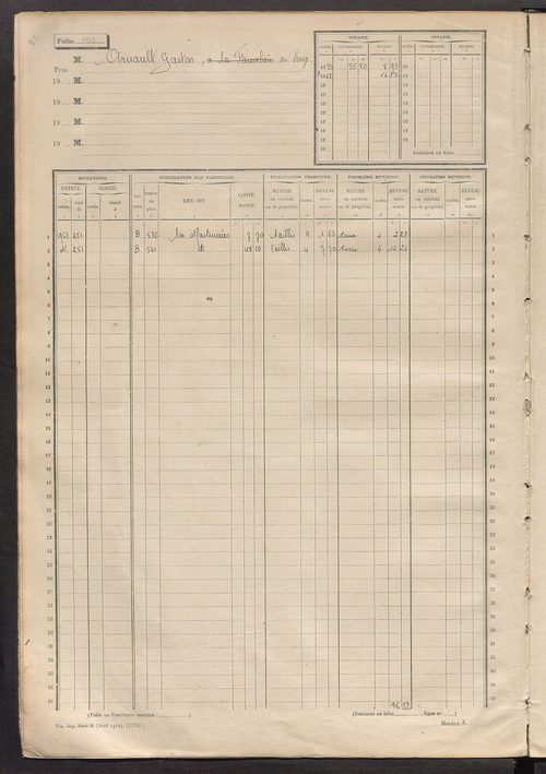 Matrice des propriétés non bâties, fol. 1089 à 1688.