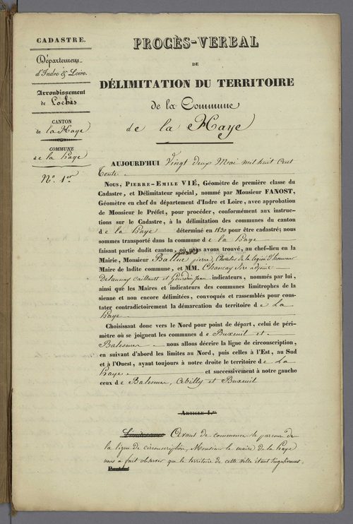 La Haye-Descartes (1830)