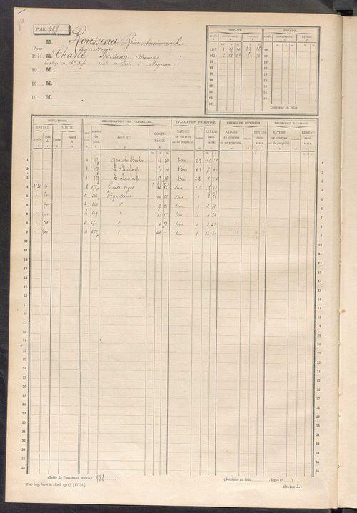 Matrice des propriétés non bâties, fol. 489 à 703.