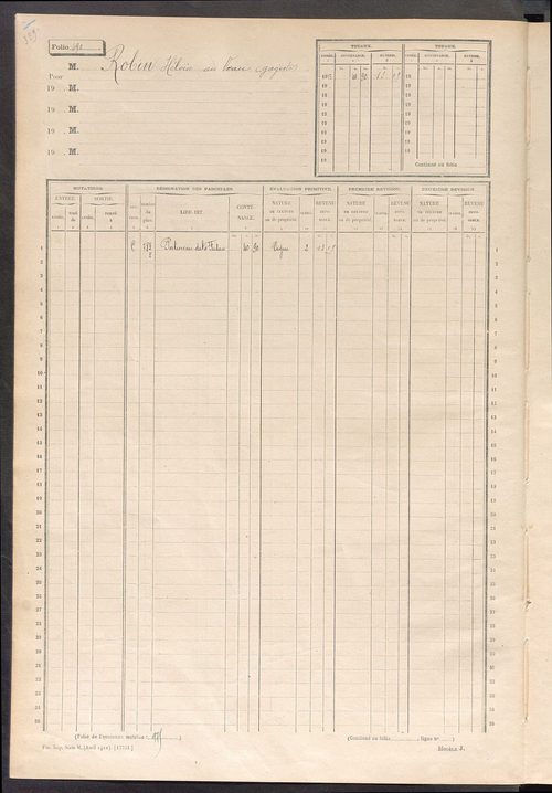 Matrice des propriétés non bâties, fol. 489 à 703.