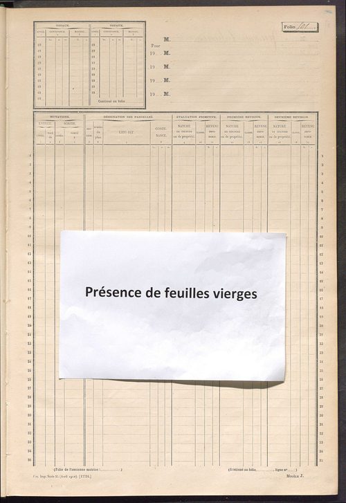 Matrice des propriétés non bâties, fol. 489 à 703.