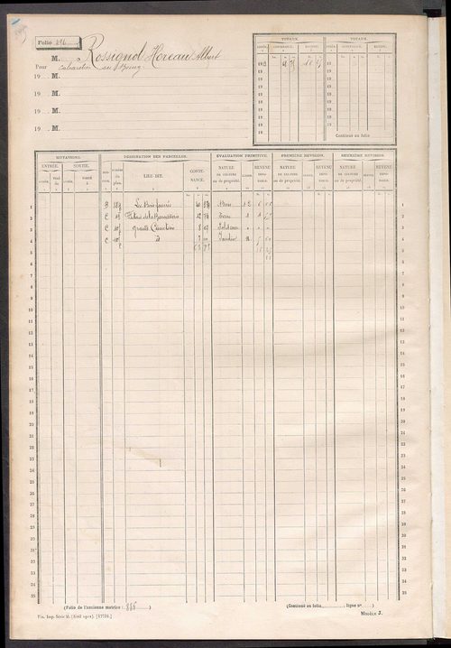 Matrice des propriétés non bâties, fol. 489 à 703.