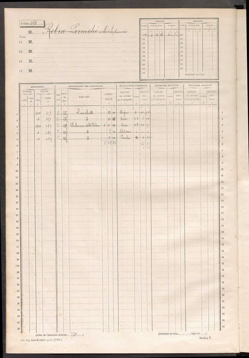 Matrice des propriétés non bâties, fol. 489 à 703.