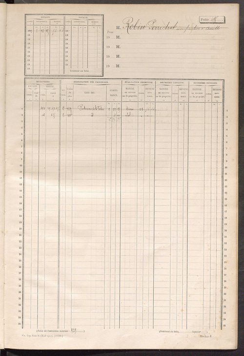 Matrice des propriétés non bâties, fol. 489 à 703.