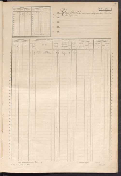 Matrice des propriétés non bâties, fol. 489 à 703.