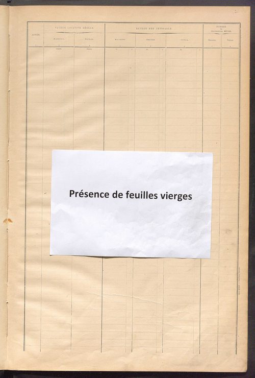 Matrice des propriétés bâties ; récapitulation ; table alphabétique des propriétaires.