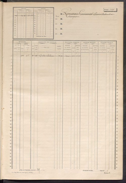 Matrice des propriétés non bâties, fol. 489 à 703.