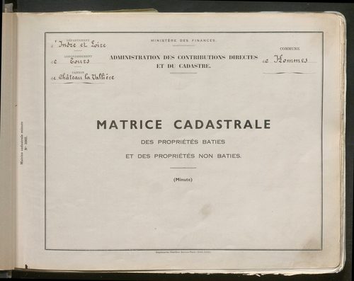 Table des comptes de la matrice. Comptes actifs personnes morales et A - D.