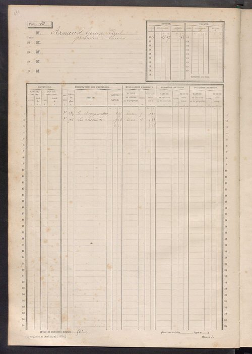 Matrice des propriétés non bâties, fol. 1 à 600.