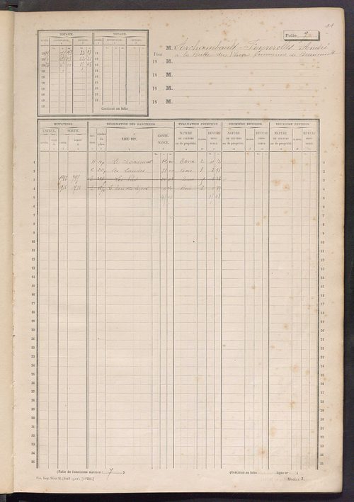Matrice des propriétés non bâties, fol. 1 à 600.