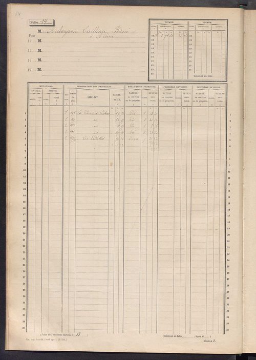 Matrice des propriétés non bâties, fol. 1 à 600.
