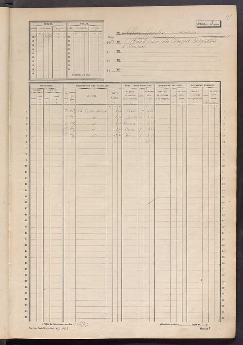 Matrice des propriétés non bâties, fol. 1 à 600.