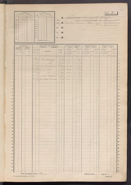 Matrice des propriétés non bâties, fol. 1 à 600.