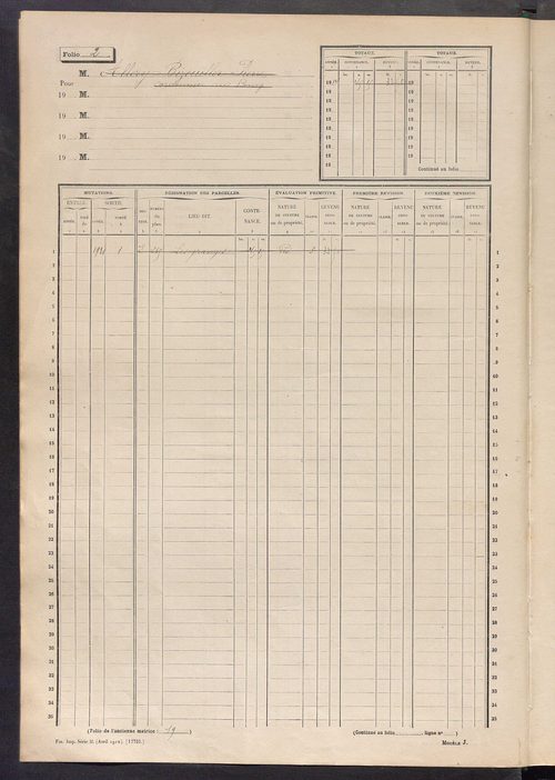 Matrice des propriétés non bâties, fol. 1 à 600.