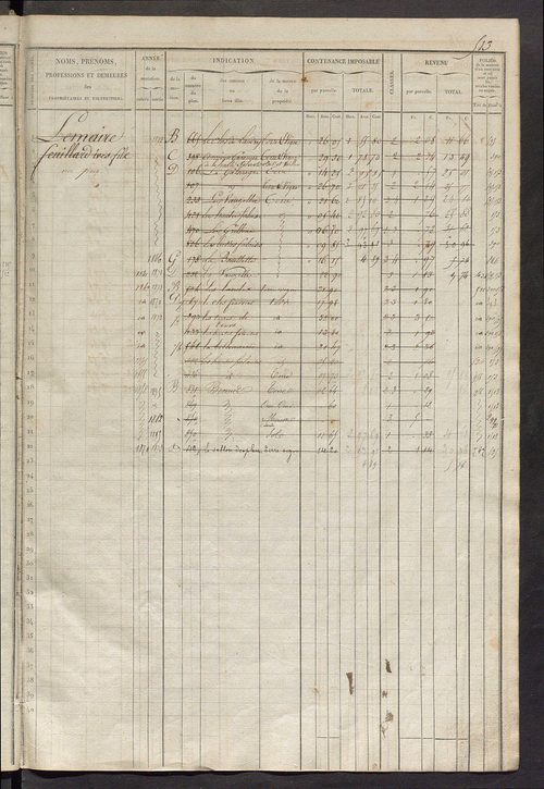 Matrice des propriétés foncières, fol. 501 à 1020.