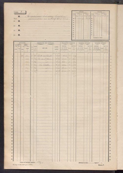 Matrice des propriétés non bâties, fol. 1 à 600.