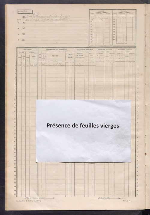 Matrice des propriétés non bâties, fol. 1205 à 1519.