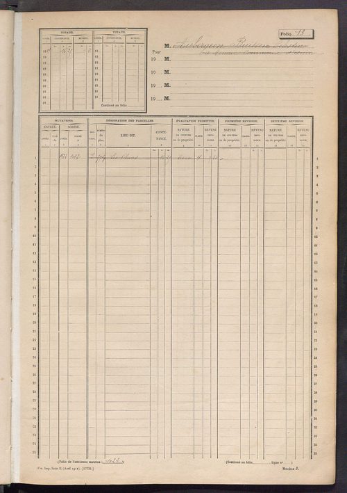 Matrice des propriétés non bâties, fol. 1 à 600.