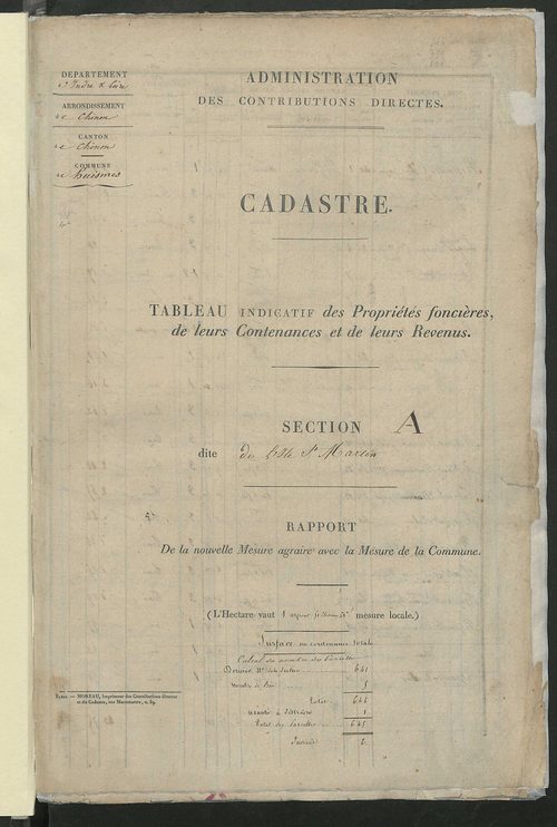 Etats de sections.