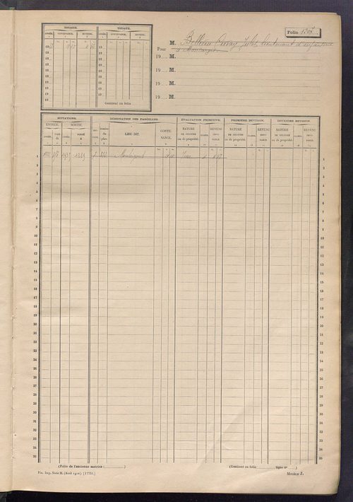 Matrice des propriétés non bâties, fol. 1205 à 1519.
