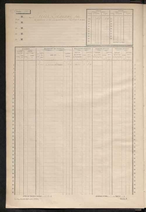 Matrice des propriétés non bâties, fol. 501 à 970.