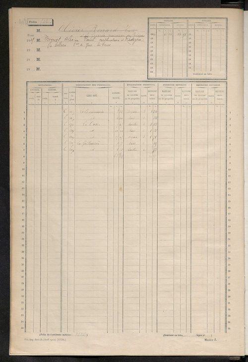 Matrice des propriétés non bâties, fol. 501 à 970.