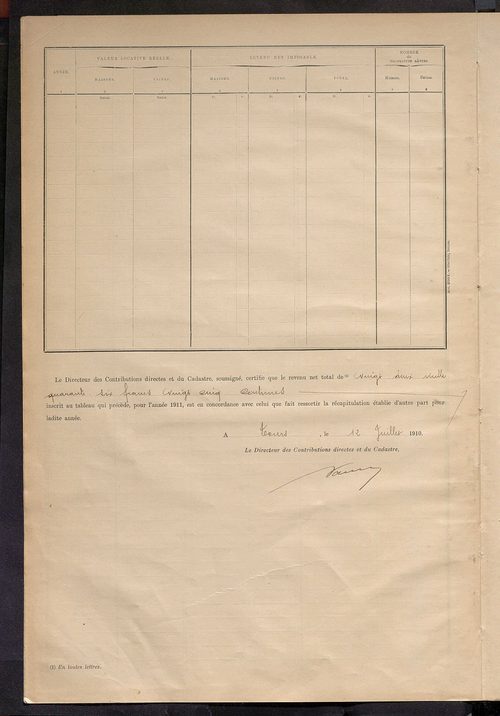 Matrice des propriétés bâties ; récapitulation ; table alphabétique des propriétaires.