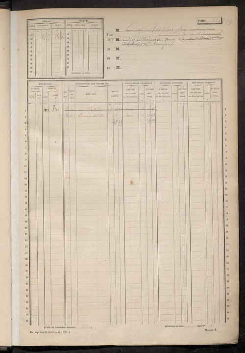 Matrice des propriétés non bâties, fol. 501 à 970.