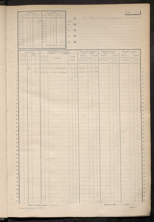 Matrice des propriétés non bâties, fol. 501 à 970.
