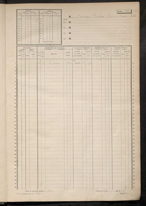 Matrice des propriétés non bâties, fol. 501 à 970.