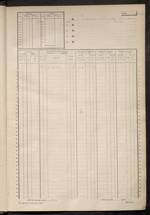 Matrice des propriétés non bâties, fol. 501 à 970.