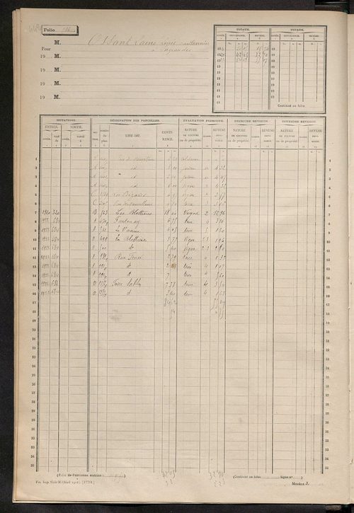 Matrice des propriétés non bâties, fol. 501 à 970.