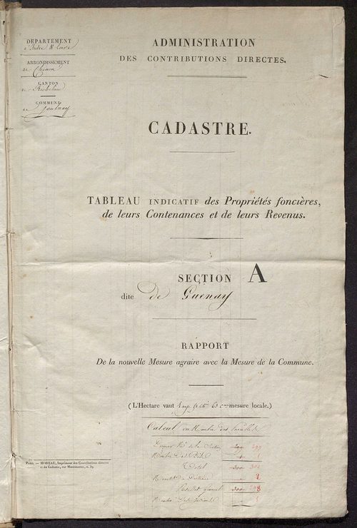 Etats de sections.