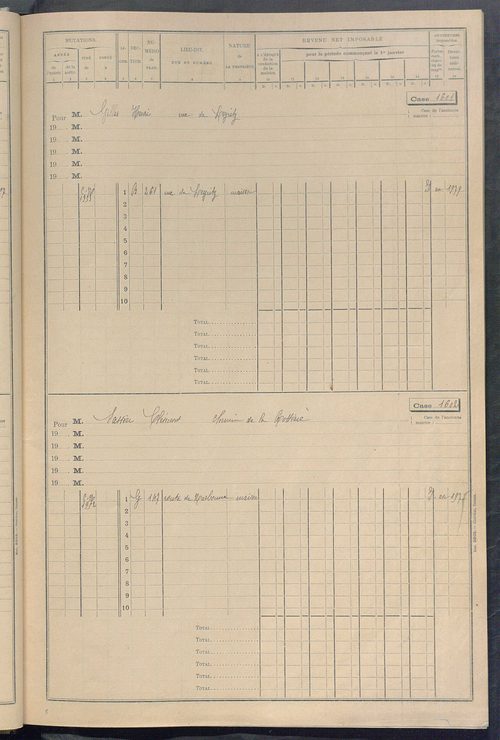 Matrice des propriétés bâties, cases 1585 à 2189.