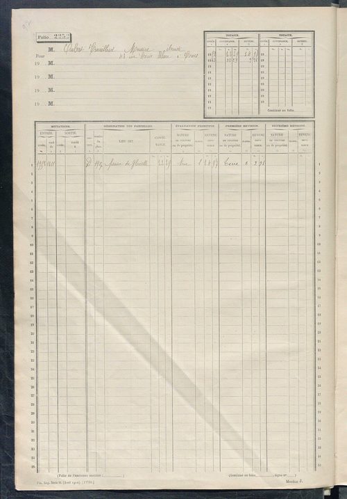 Matrice des propriétés non bâties, fol. 2249 à 2564.