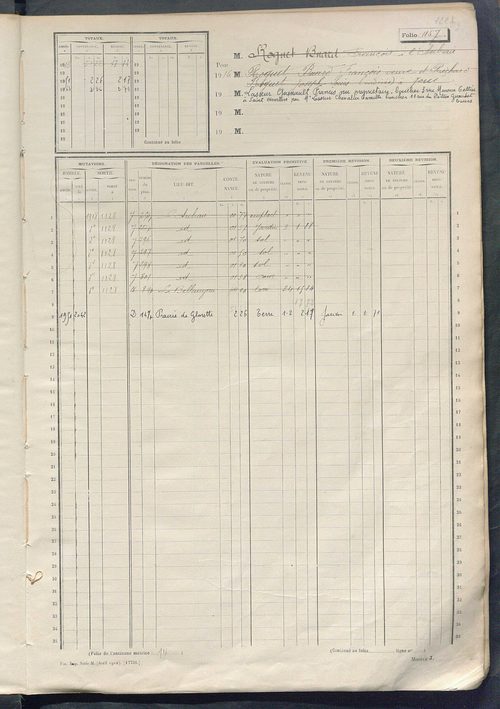 Matrice des propriétés non bâties, fol. 1153 à 1748.