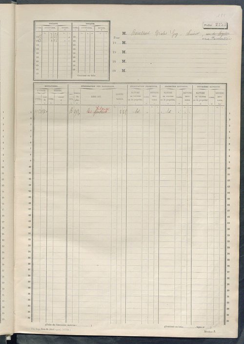 Matrice des propriétés non bâties, fol. 2249 à 2564.