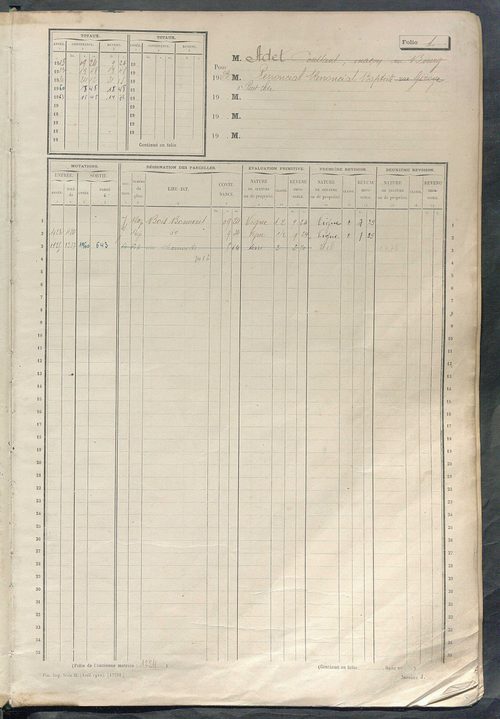 Matrice des propriétés non bâties, fol. 1 à 584.