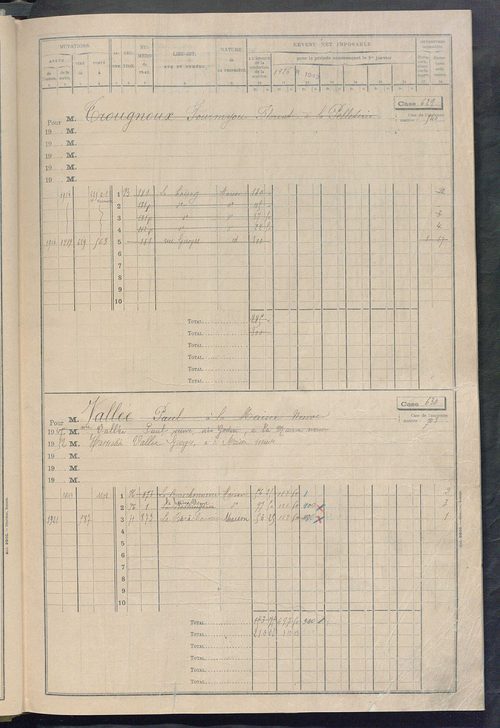 Matrice des propriétés bâties, cases 625 à 1584.