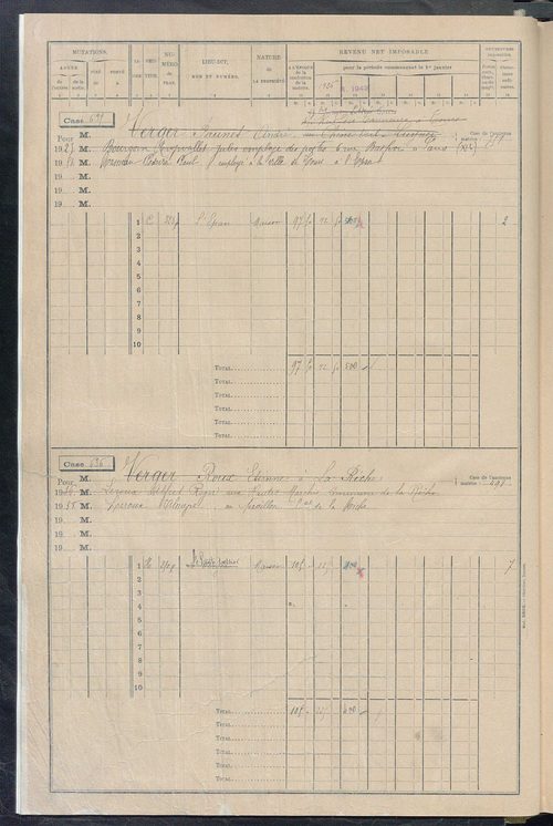 Matrice des propriétés bâties, cases 625 à 1584.