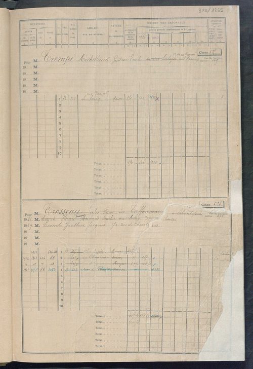 Matrice des propriétés bâties, cases 625 à 1584.