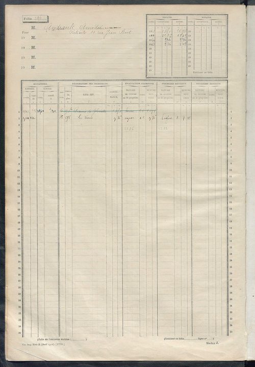 Matrice des propriétés non bâties, fol. 585 à 1152.