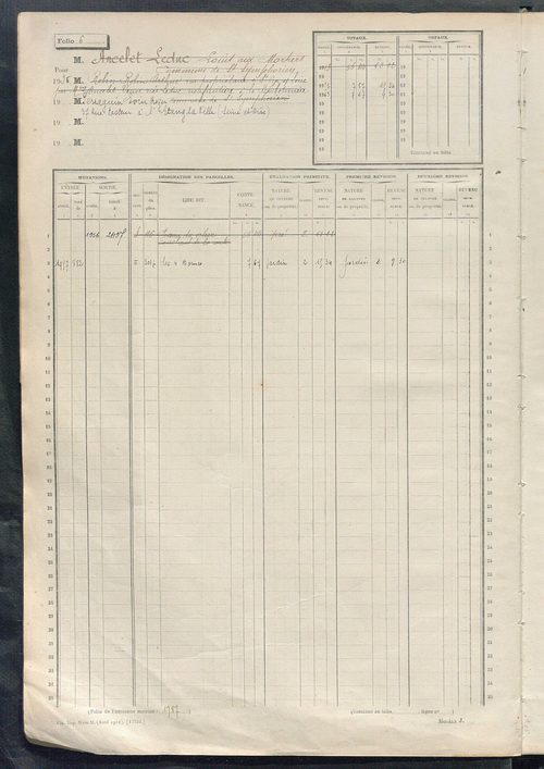 Matrice des propriétés non bâties, fol. 1 à 584.